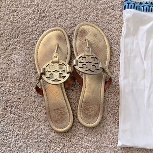 Gold Tory Burch Miller Sandals